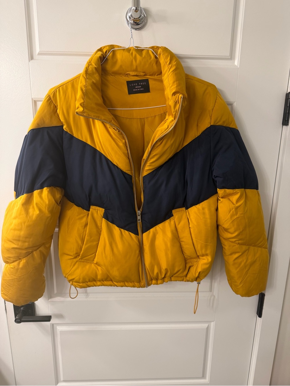 Love Tree Mustard Yellow Puffer Jacket